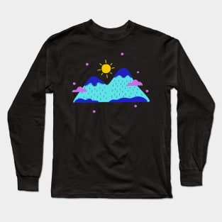 blue mountain design Long Sleeve T-Shirt